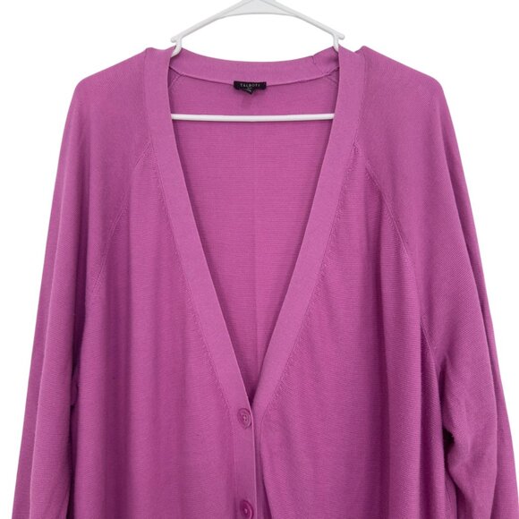 Talbots Womens Plus Size 3X Button Up Cardigan Sweater Light Purple Cotton/Rayon - Picture 13 of 16